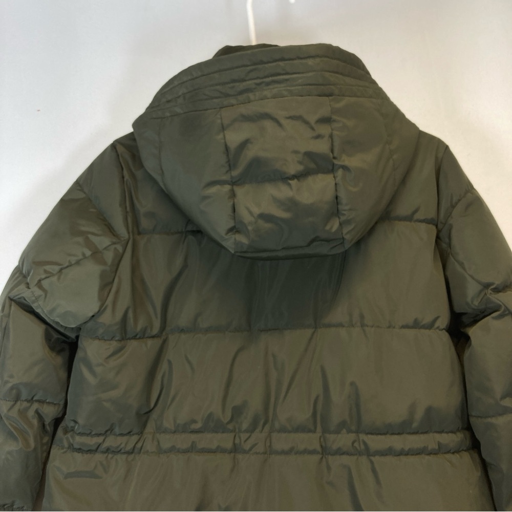 Orolay Down Puffer Jacket Womens Small Green Hooded Long Full Zip Snap Pockets - Picture 11 of 16